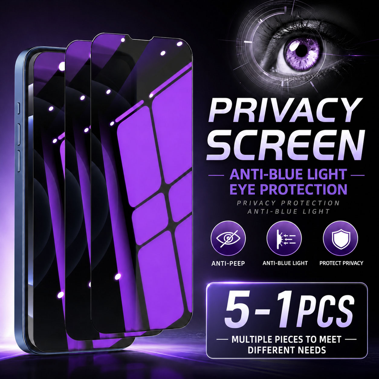 Matte Anti Glare Screen - 1-5枚入り ブルーライトカット プライバシー セラミック ソフトフィルム iPhone