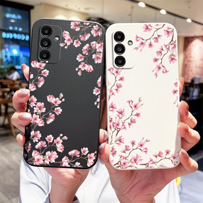 Samsung Galaxy A55 - ピンクの桜の枝柄プリントスマホケース Samsung Galaxy A73 A72 A71