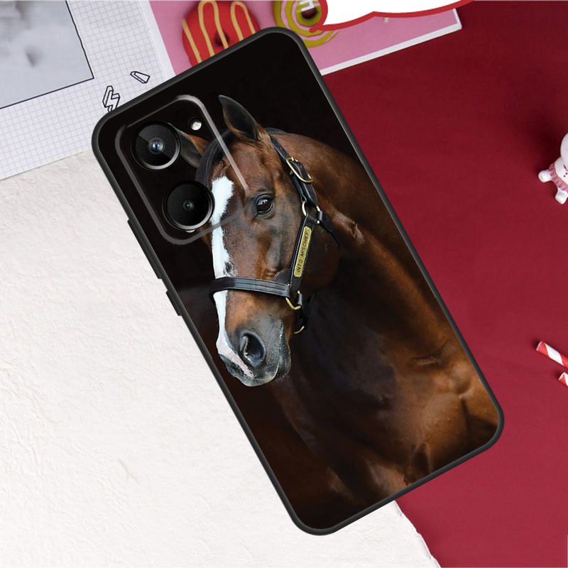 動物柄の馬のイラストが描かれた、Realme C33、C61 - Realme C67 のレビューと価格
