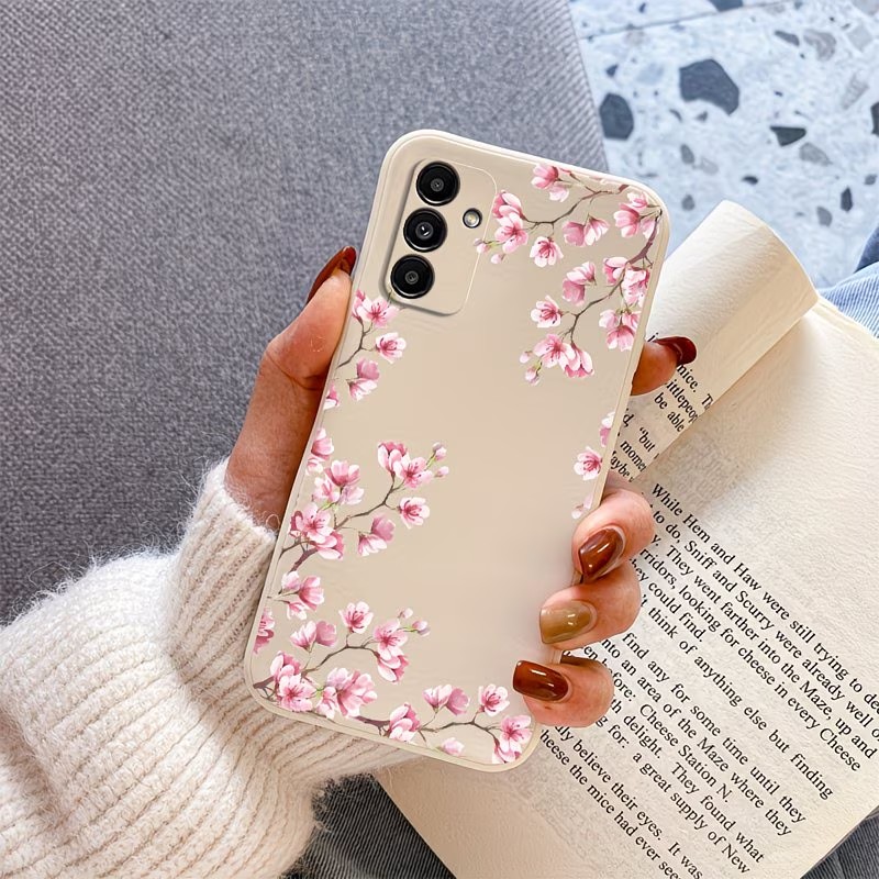 ピンクの桜の枝柄プリントスマホケース Samsung Gal - Samsung Galaxy A55 のレビューと価格