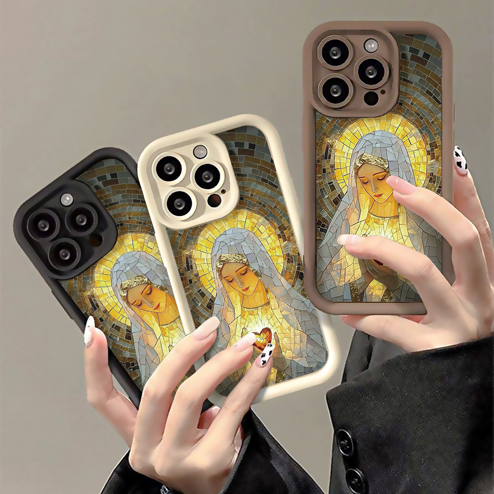 レトロな教会のステンドグラス風デザインのiPhone用ケース - Apple Iphone 15 Pro Max のレビューと価格