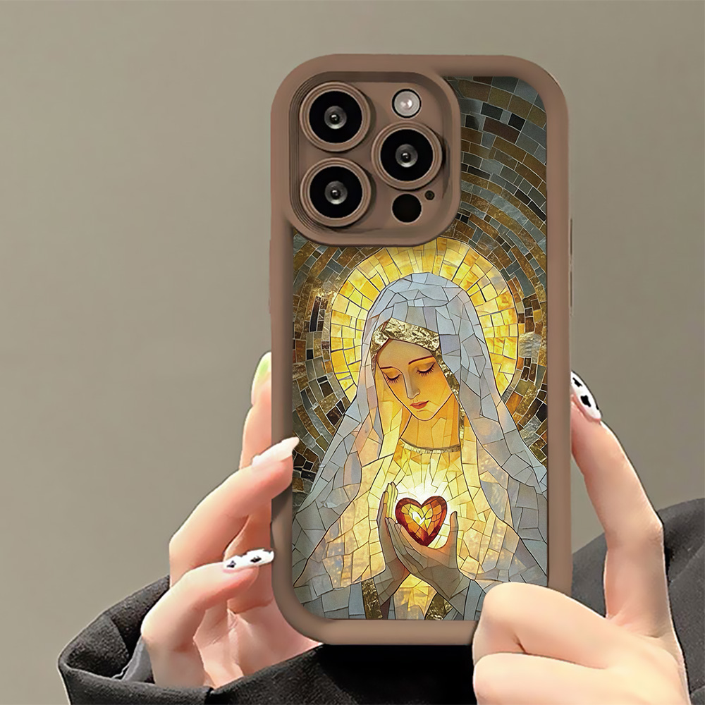 レトロな教会のステンドグラス風デザインのiPhone用ケース - Apple Iphone 15 Pro Max のレビューと価格