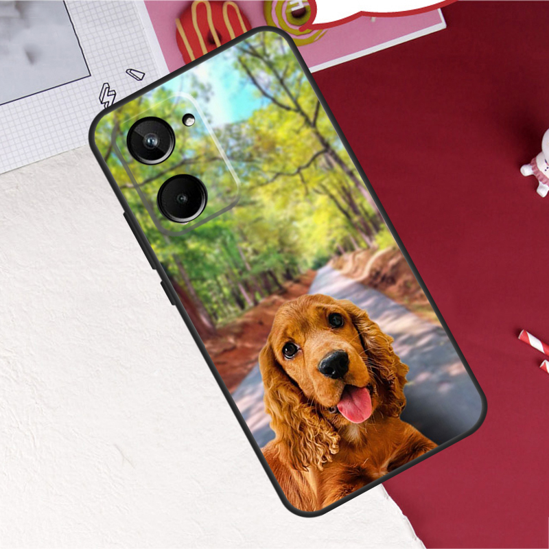コッカー・スパニエルの犬のイラストが描かれた、Realme  - Realme C67 のレビューと価格