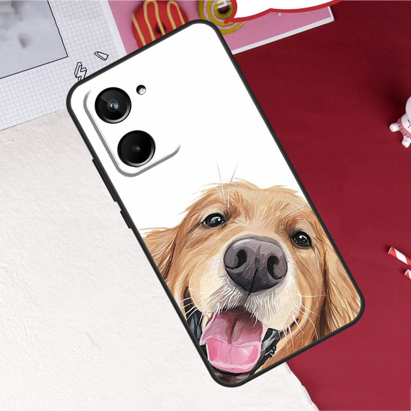 コッカー・スパニエルの犬のイラストが描かれた、Realme  - Realme C67 のレビューと価格